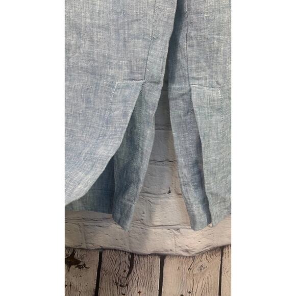 Athleta Retreat Linen Wide Leg Pant Chambray Blue - 8 - Picture 7 of 8